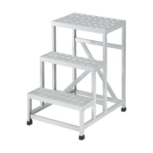 TRUSCO アルミ製溶接一体構造型作業台 三段縞板タイプ(完成品) W600×D800×H750 WTDBC3-6875 1台（直送品）