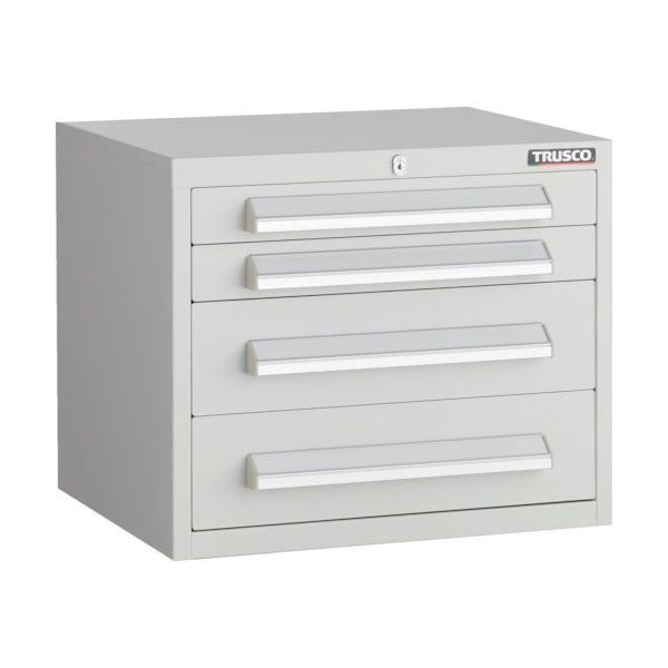 トラスコ中山 TRUSCO WLVR型キャビネット 500X412XH420 引出4段 ホワイト色 WLVR-422-W 1台（直送品）