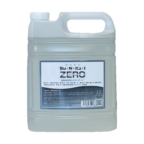 ヤナギ研究所 鉱物油用中性洗剤 Bu・N・Ka・I ZERO 5L ZERO-5L 1缶 363-3894（直送品）