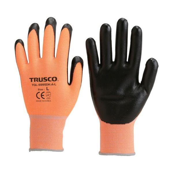 トラスコ中山 TRUSCO 耐切創手袋 レベル2 蛍光オレンジ L TGL-5995DK-A-L 1双 267-9131（直送品）