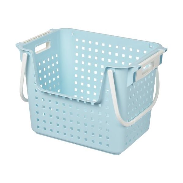 ヒマラヤ化学工業所 ヒマラヤ化学 積重ねワイドバスケット 2075 ブルー 504×345×350 207511 1セット(8個)（直送品）