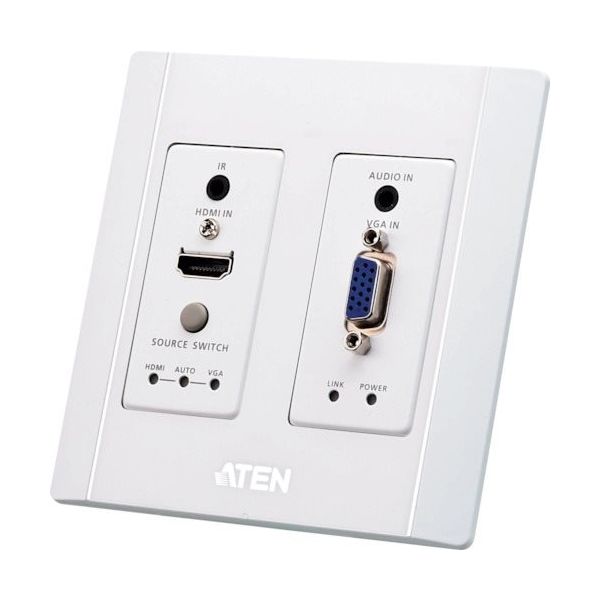 ATEN HDMI&VGAHDBaseTトランスミッター(USウォールプレート、POHタイプ)ホワイト VE2812AUST 1台（直送品）