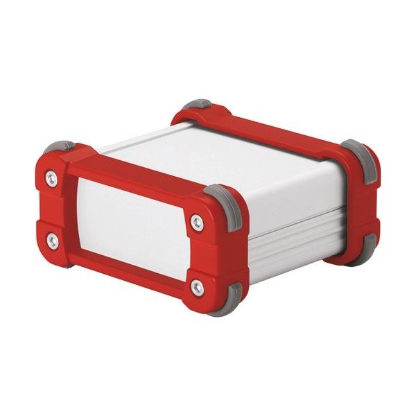 タカチ電機工業 タカチ コーナーガード付アルミケース EMCシールドタイプ シルバー/レッド EXPE12-6-13SR 1台（直送品）