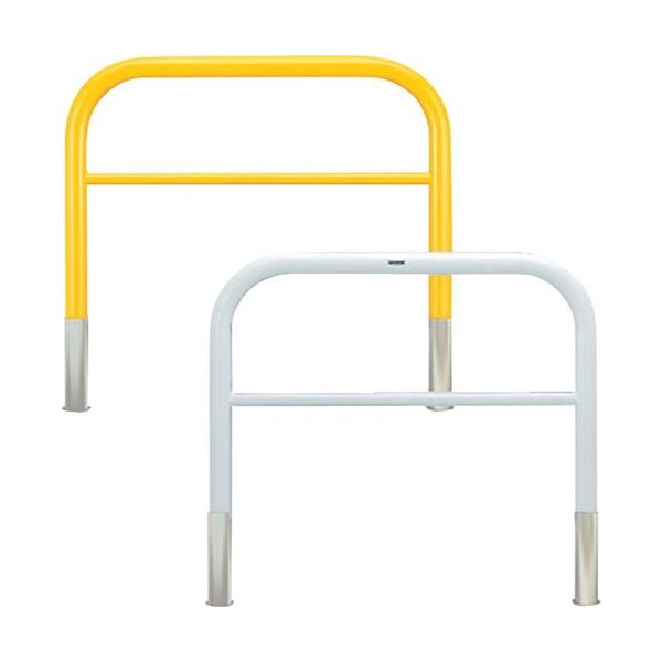 カネソウ 車止め アーチ型 横バー付 スチール製 焼付塗装 脱着式 蓋なし Yシリーズ YBW6L7-DO(Y) 1本 324-0297（直送品）