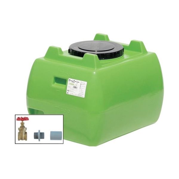 ホームローリータンク200 緑 (フタ含む) ドレンバルブセット(40A)付 HLT-200(GN)+VALVE-SET40A 1個（直送品）