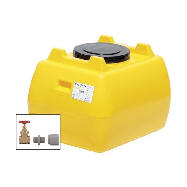スイコー ホームローリータンク200 レモン (フタ含む) ドレンバルブセット(25A)付 HLT-200+VALVE-SET25A 1個（直送品）