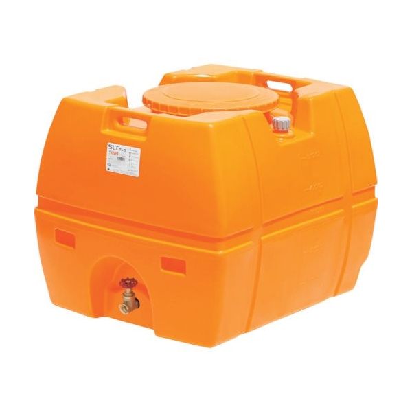 スイコー スーパーローリータンク 500L オレンジ (フタ含む) 直付けスリースバルブ40A付 SLT-500 OR+SV40A 1個（直送品）