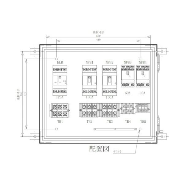 セフティー 仮設動力分電盤 MP125ーN4 主幹125A 4回路(100A×2)(60A×1)(30A×1) MP125-N4 1個（直送品） -  アスクル