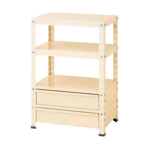 ヤマテック スペシャルワゴン W600×D400 固定式 キャビネット深型1段×2個 ヤマテックアイボリー W6-BM2-IV 1台（直送品）