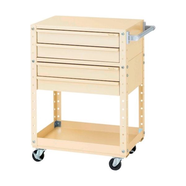 ヤマテック スペシャルワゴン W600×D400移動式 キャビネット浅型2段×2個 ヤマテックアイボリー W6CS-S2-IV 1台（直送品）