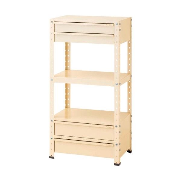 ヤマテック スペシャルワゴン 固定式 キャビネット深型1段×2個、浅型2段×1個 ヤマテックアイボリー W6H-SBM2-IV 1台（直送品）