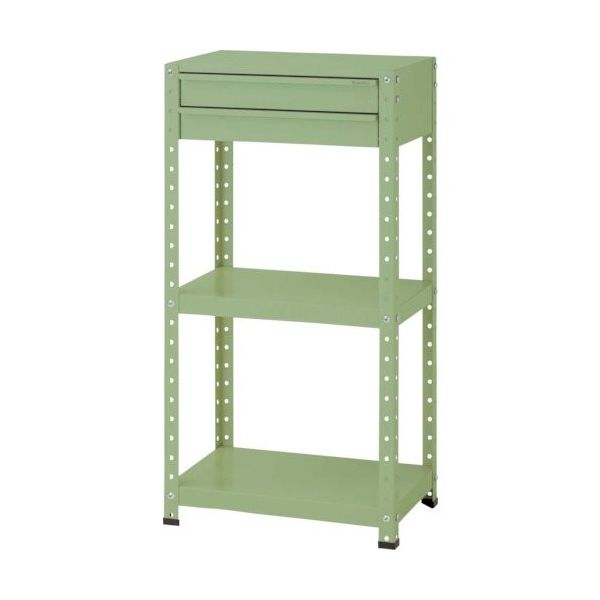 山金工業 ヤマテック スペシャルワゴン 固定式 キャビネット浅型2段×1個 ヤマテックグリーン W6H-S-G 1台 868-3535（直送品）
