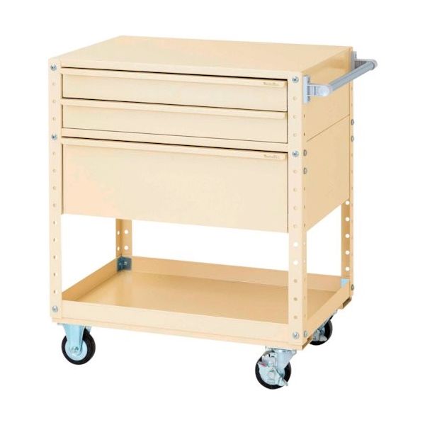 ヤマテック スペシャルワゴン 移動式 キャビネット浅型2段×1台、超深型1段×1個 ヤマテックアイボリー W7CS-SD-IV 1台（直送品）