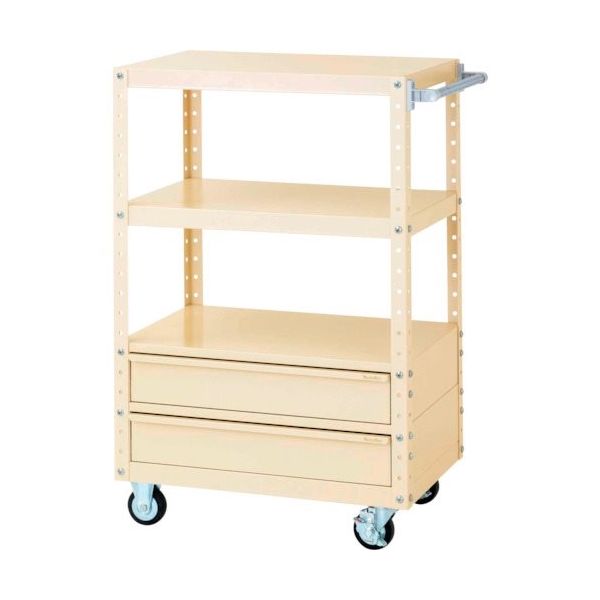 山金工業 ヤマテック スペシャルワゴン 移動式 キャビネット深型1段×2個 ヤマテックアイボリー W7CUH-BM2-IV 1台（直送品）