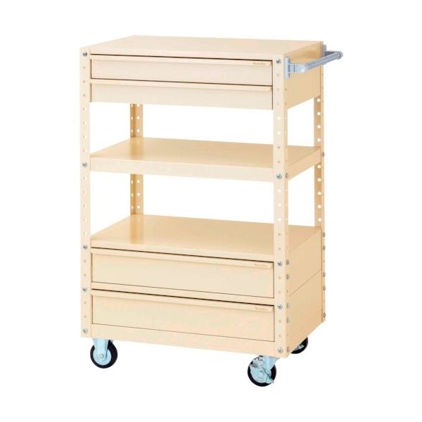 ヤマテック スペシャルワゴン 移動式 キャビネット深型1段×2個、浅型2段×1個 ヤマテックアイボリー W7CUH-SBM2-IV 1台（直送品）