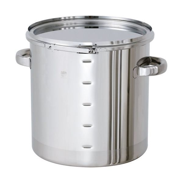 ステンレス製の36L円柱容器(蓋付き円柱バット)