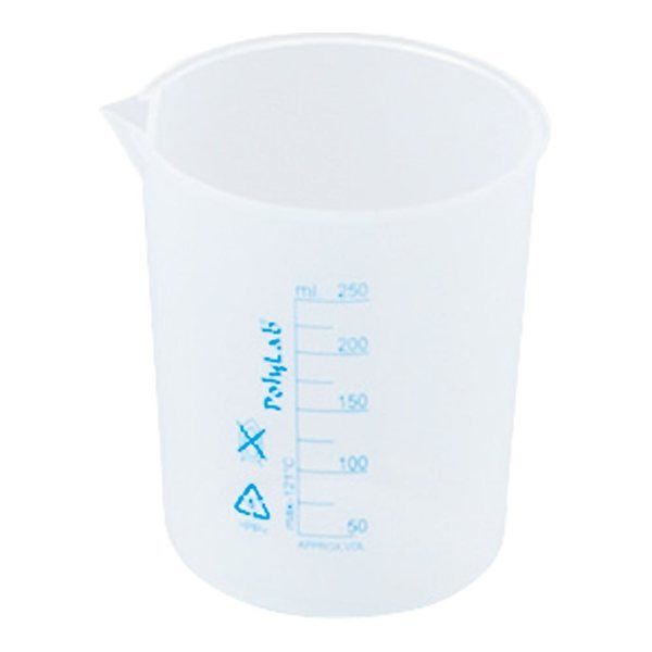 アズワン プラスチックビーカー(青目盛付き・PP製)250mL 11153 1個 4-4473-03（直送品）
