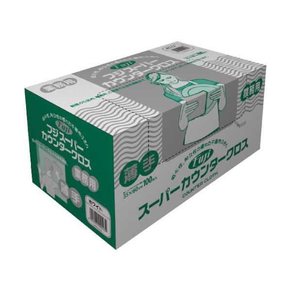 尚美堂 フジ フジスーパーカウンタークロス 薄手 グリーン 942600 1箱(100枚) 368-1199（直送品）