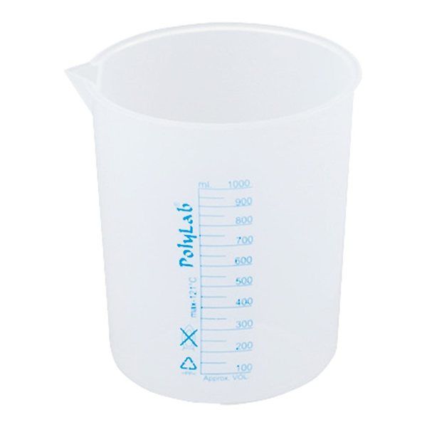 アズワン プラスチックビーカー(青目盛付き・PP製)1000mL 11155 1個 4-4473-05（直送品）
