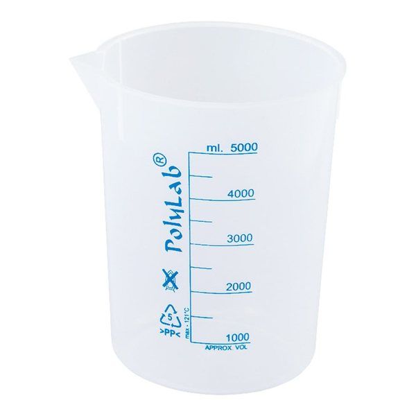 アズワン プラスチックビーカー(青目盛付き・PP製)5000mL 11157 1個 4-4473-07（直送品）