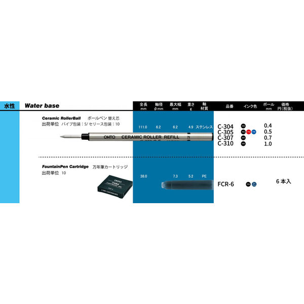 オート 水性ボールペン替芯　０．５　黒 C-305クロ 1本