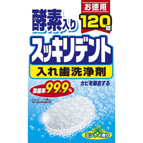 ライオンケミカル スッキリデント 部分・総入れ歯兼用 入れ歯洗浄剤 4900480223219 1個（120錠）