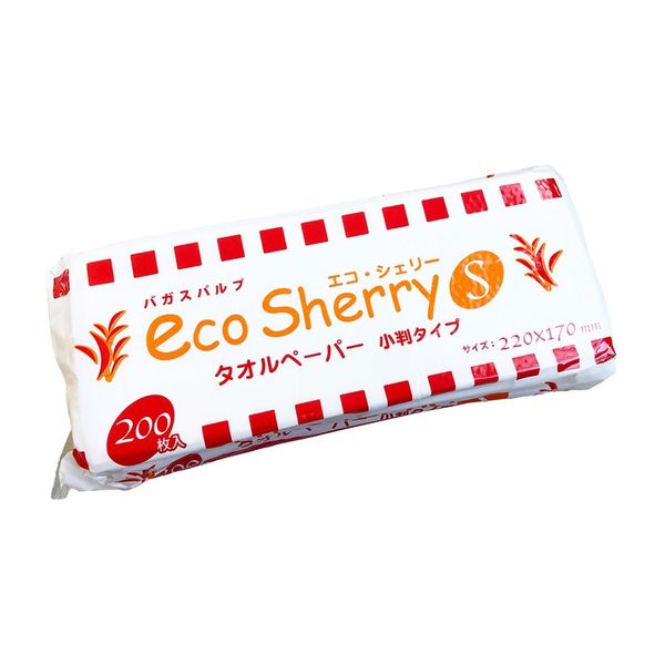 アズワン エコシェリーペーパータオル 小判 200枚入 4-3833-01 1パック(200枚)（直送品）