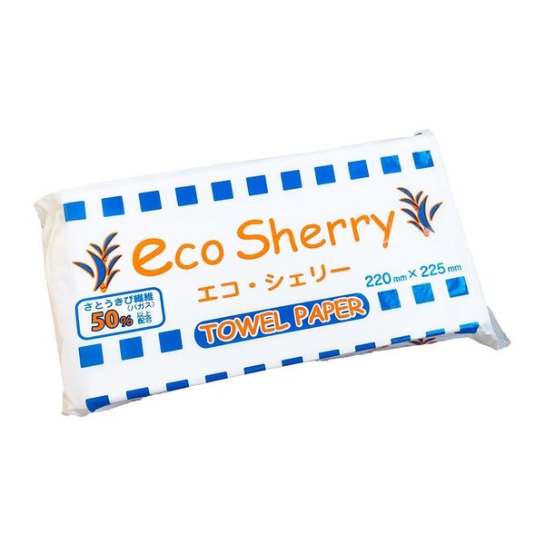 アズワン エコシェリーペーパータオル 中判 200枚入 4-3833-02 1パック(200枚)（直送品）