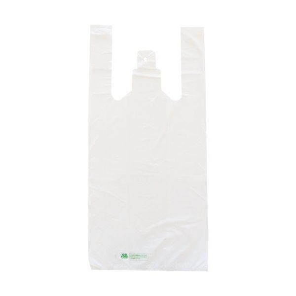 TRUSCO バイオマスプラスチック配合レジ袋 30/40号 (480X390mm)乳白 100枚入 BSB30-40-W 1袋(100枚)（直送品）