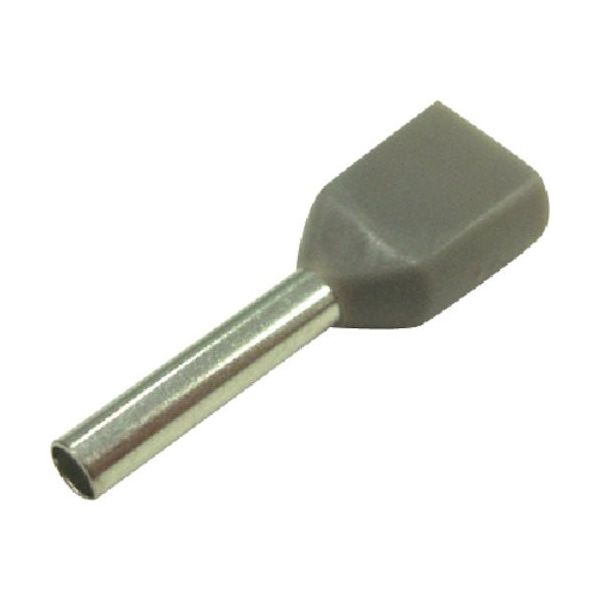 大同端子製造 DST ツインフェルール形端子(100個入り)グレー FEI0.75-10X2 1袋(100個) 352-7799（直送品）