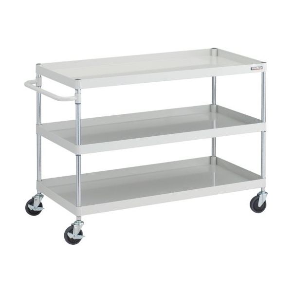 TRUSCO ツールワゴン フェニックスワゴン 抗ウィルスハンドル 省音 1200X600XH880 3段 ホワイト PEW-9123A-W（直送品）