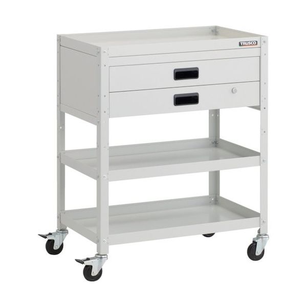 TRUSCO ツールワゴン ラビットワゴン 700X450XH880 2段引出付 ゴム車輪 ホワイト RBW-973X-W 1台（直送品）