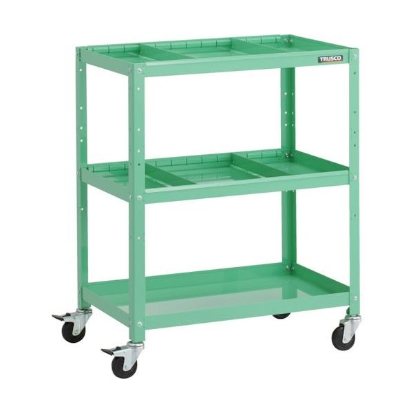 TRUSCO ツールワゴン ラビットワゴン 700X450XH880 仕切板2段付 ゴム車輪 ヤンググリーン RBW-973S2-YG 1台（直送品）
