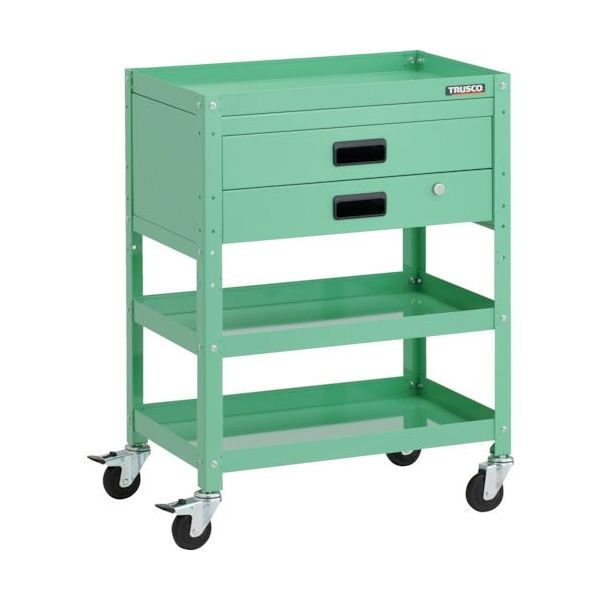 TRUSCO ツールワゴン ラビットワゴン 600X400XH810 2段引出付 ゴム車輪 ヤンググリーン RBW-863X-YG 1台（直送品）