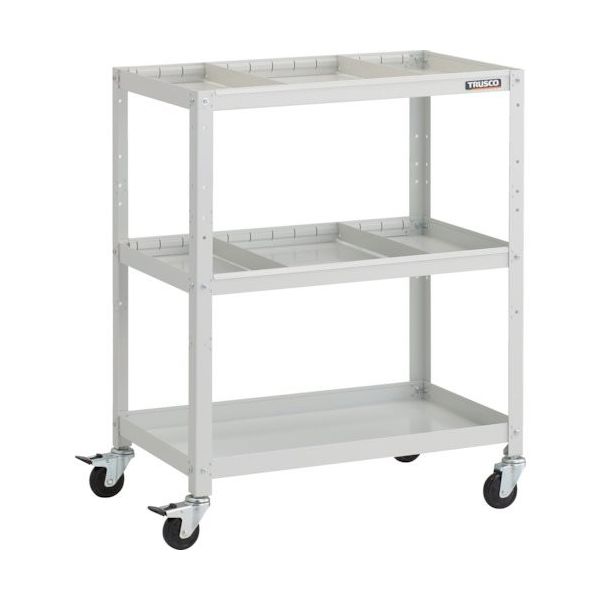 TRUSCO ツールワゴン ラビットワゴン 700X450XH880 仕切板2段付 ゴム車輪 ホワイト RBW-973S2-W 1台（直送品）