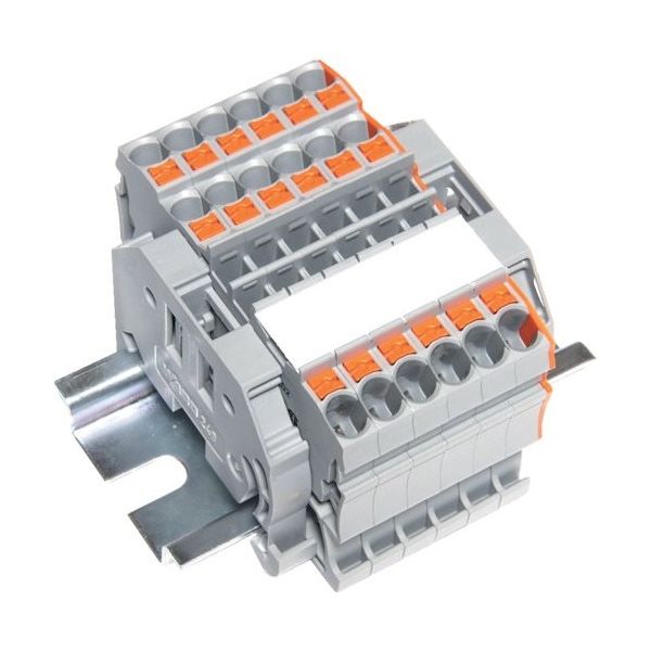 トラスコ中山 TRUSCO スプリング式端子台3線式 6極 電線サイズ0.25~2.5 SPTB24A-3-6P 1個 257-3047（直送品）