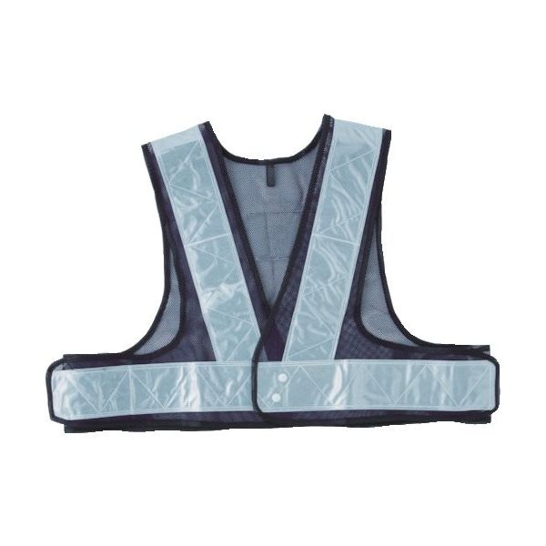 トラスコ中山 TRUSCO 安全ベスト 紺*シルバー ショート丈 ポリエステル製 TKA-540A 1着 362-3082（直送品）