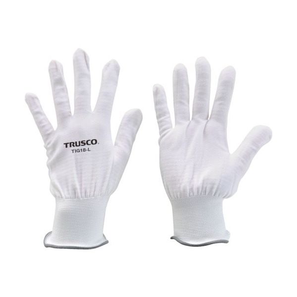 トラスコ中山 TRUSCO 超薄手 ノンコートインナー手袋 18ゲージ L TIG18-L 1双 256-6732（直送品）