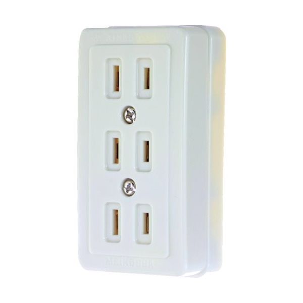 トラスコ中山 TRUSCO トリプルコンセント(白) TMR2775W 1個 257-2527（直送品）