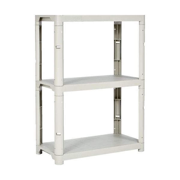 トラスコ中山 TRUSCO プラ棚 高さ1229ー3段タイプ コーナーキャップ4個付 ネオグレー TPT-4343CA 1台（直送品）