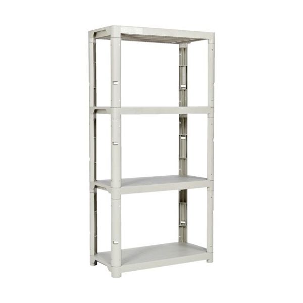 トラスコ中山 TRUSCO プラ棚 高さ1800ー4段タイプ コーナーキャップ4個付 ネオグレー TPT-6344CA 1台（直送品）