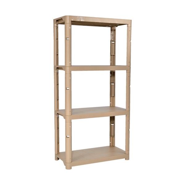 トラスコ中山 TRUSCO プラ棚 高さ1800ー4段タイプ コーナーキャップ4個付 ライトサンド TPT-6344C-LS 1台（直送品）