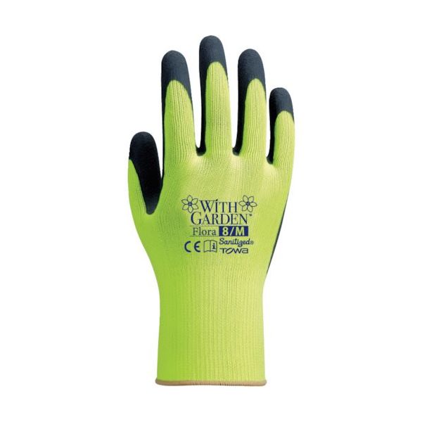 東和コーポレーション トワロン 天然ゴム背抜き手袋 WITHGARDENフローラ レモンイエロー 8/M W317-M 1双（直送品）