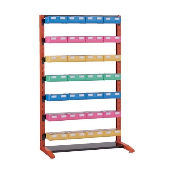 トラスコ中山 TRUSCO UPR型ビンラック H1450 ビン大黒・橙・白各8個 緑X4個付蓋付 黒 UPR-L1407BF-BK 1台（直送品）