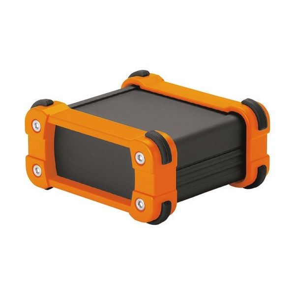 タカチ電機工業 タカチ コーナーガード付アルミケースアルミパネルタイプ ブラック/オレンジ EXP12-7-9BO 1台 200-8291（直送品）