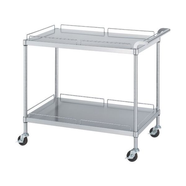 ステンレスワゴン(SUS430) 天地2段タイプ φ75導電ナイロン車 750×600×800 M20-7560-800-NE75_SH（直送品）