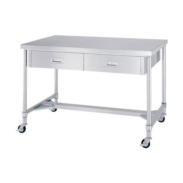 シンコー ステンレス作業台両面引出付H枠キャスター付 WDWHC-15075-800-SU75 1台 324-4462（直送品）