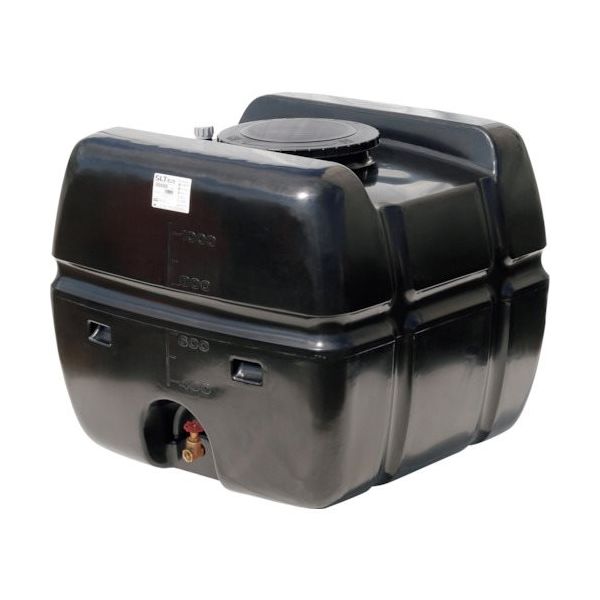 スイコー スーパーローリータンク 1000L 黒 (フタ含む) 直付けスリースバルブ50A付 SLT-1000 BK+SV50A 1個（直送品）