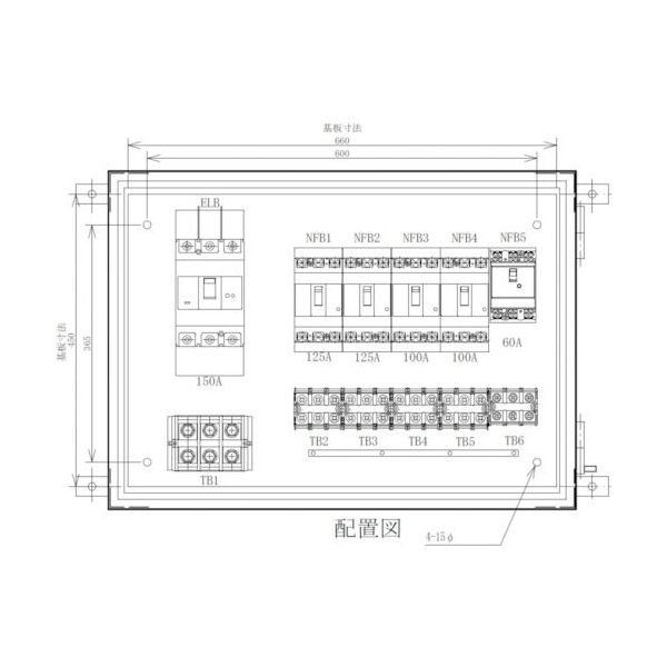 セフティー電気用品 セフティー 仮設動力分電盤 主幹150A 4回路（1 