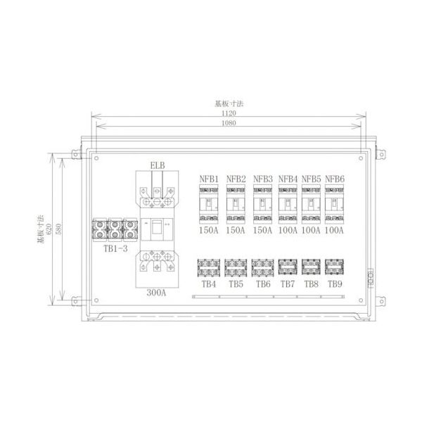 セフティー電気用品 セフティー 仮設動力分電盤 6回路（150A×3）（100A